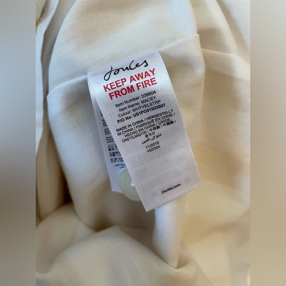 Joules Yellow White Stripe V-neck Jumper Sundress Size US 8 Cottagecore - Picture 5 of 6